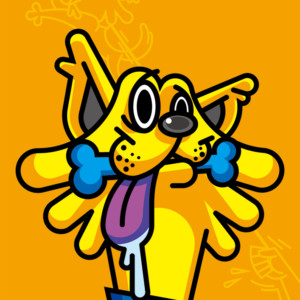 A2額付アートポスター ゴウタ(ミックス犬)