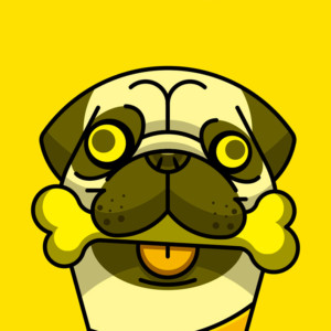 A3額付アートポスター パグ