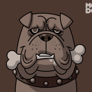 A2額付アートポスター ブルドッグ